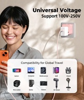 Adaptador de Viaje Universal Worldplug, Enchufe para EE. UU., Reino Unido, UE y Australia, 2500W de Alta Potencia, Enchufe de CA Ultrafino, Mini Adaptador Internacional para Todo el Mundo