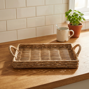 Panier en rotin naturel Kubu gris, mobilier moderne pour la maison, chaise de salle à manger, utilisation en cuisine, matériau métallique durable, taille standard - Product Image 3