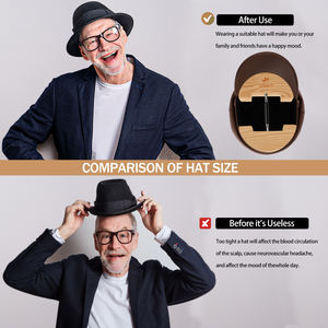 COWBOY Verstellbarer Hutspanner Größe 6 1/2\" bis 9 1/2\" Große Größe 7 1/2\" bis 10 5/8\", Holz-Hutformer - Product Image 6