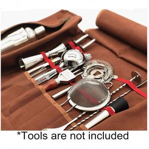 Échantillon gratuit, vente en gros, logo personnalisé, kit de barman professionnel portable, sac de voyage, sac à outils en toile enroulable, sac à outils pliable - Product Image 3