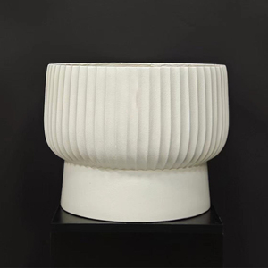 Nhà Máy Bán Buôn Đơn Giản Sọc Nổi Ngoài Trời Trong Nhà Trang Trí Nội Thất Nhà Máy Nồi Sợi Đất Sét Lọ Hoa Cho Vườn - Product Image 5