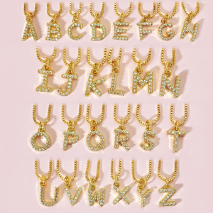 26 letras del alfabeto en circonita cúbica, dijes iniciales para personalizar nombres, pequeños accesorios para la creación de joyas. - Product Image 1
