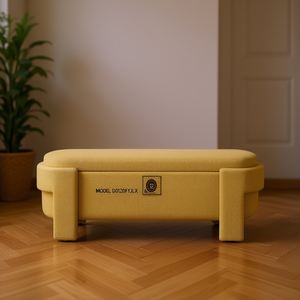Banc rembourré en tissu de lin jaune avec rangement, 51,5x20,5x17 pouces, modèle D0100XFYJLX, meubles pour salon et chambre à coucher - Product Image 2