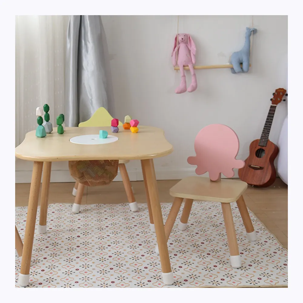 New Design Children Furniture Sets Baby Kids Toddlers Wooden Play Table Toy Storage Kids Chairs and Tables