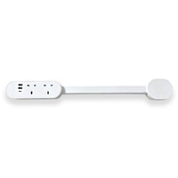 Regleta de Enchufes Extensible Giratoria con USB, Estándar US/UK/EU, Ahorra Espacio, para Sofás y Mesitas de Noche