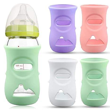 Silicone Cover Glass Baby Bottles Durable Safe Feeding