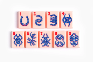 Ensemble de Mahjong Américain de Luxe Rose Poudré Thème Ranch, 160 Tuiles en Acrylique Pliable pour 4 Joueurs, Écologique et Résistant à l'Eau, pour <span class=keywords><strong>Poker</strong></span> et <span class=keywords><strong>Casino</strong></span> - Product Image 5