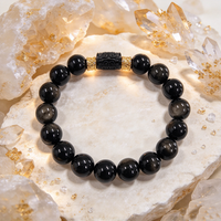 Bracelets perlés personnalisés faits à la main, tendance, en obsidienne 7A, bracelet en pierres naturelles DIY, pour cadeau, usage quotidien, bijoux
