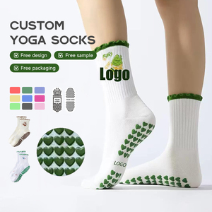 ถุงเท้าโยคะกันลื่นแบบถักสำหรับผู้ชายและผู้หญิง ความยาวระดับข้อเท้า สำหรับผู้ใหญ่ สำหรับคนรักกีฬา พร้อมคุณสมบัติป้องกันแบคทีเรีย - Product Image 1