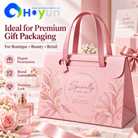 Sac cadeau de luxe personnalisé avec logo en relief ou en creux, poignée en cuir cousue pour emballage de cosmétiques
