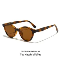 Lunettes de soleil œil-de-chat style célébrité internet, série à branches plates, protection UV, verres polarisés, look naturel, polyvalentes