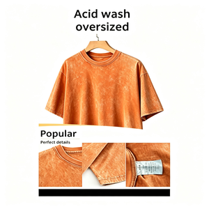 Acid Wash 100% Cotton Oversized Men's Tshirt Custom Made Boxy Fit Heavyweight Premium Quality <b>Plain</b> <b>T</b> <b>Shirt</b> - Product Image 1