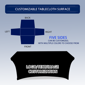 100% Polyester 6ft Tùy Chỉnh Được Trang Bị Khăn Trải Bàn Spandex In 4ft Hình Chữ Nhật Màu Hồng Vòng Bảng Bao Gồm Với Logo Cho Bán - Product Image 2