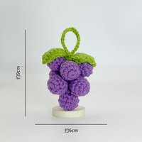 Ornement de voiture en crochet en forme de raisin, breloque esthétique pour rétroviseur, cadeau tricoté à la main pour les amateurs de voitures, intérieur bohème