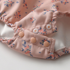 Combinaison Triangle à manches longues pour nouveau-né fille, 2 pièces, avec chapeau, tenue de princesse douce pour le printemps et l'automne - Product Image 3