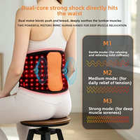 Ceinture de luminothérapie rouge sans fil avec batterie 5000 mAh, massage chauffant et thérapie par infrarouge proche pour le dos