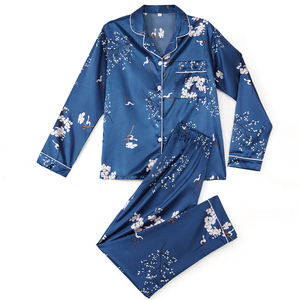 Conjunto de Pijama de Manga Larga para Mujer, Transpirable, Ligero, de Satén Tejido, Suave y Liso, con Pantalones Largos para Todas las Temporadas - Product Image 5