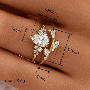 Set di Anelli a Forma di Foglia e Ramo per Donna, Elegante Stile Giapponese, Gioielli alla Moda per Uso Quotidiano e Feste, Idea Regalo - Product Image 4