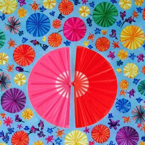 Éventail pliant en bambou personnalisé de 33 cm, style ange, portable, pour fêtes en plein air et bars - Product Image 3