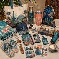 Cadeaux de voyage personnalisés d'Indonésie, collection de souvenirs de Bali, sac fourre-tout, articles de boisson, casquette, parapluie, carnet, porte-clés, produits promotionnels de l'île
