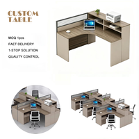 Poste de travail de bureau moderne multi-personnes avec cloison, bureau double pour la finance, bureau informatique, poste de travail pour le personnel de bureau