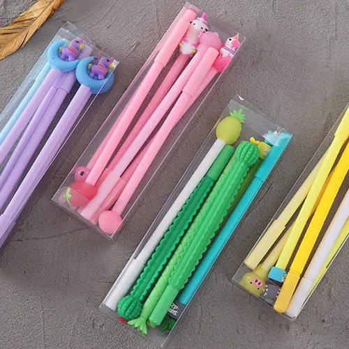 6 cajas de bolígrafos neutros de goma suave para estudiantes, pluma de agua coreana para oficina, papelería, escritura