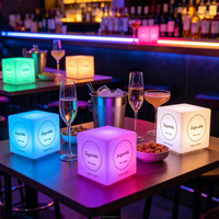 Dropshipping, logo personnalisé, étanche, 16 couleurs, lumières cube à intensité variable, veilleuse pour enfants, lampe de bureau cube LED pour restaurant