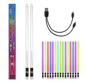 Bright Light Up 15 farbige intelligente elektronische Drumsticks mit EIN/AUS und USB-Lade taste speziell für Percussion Drum
