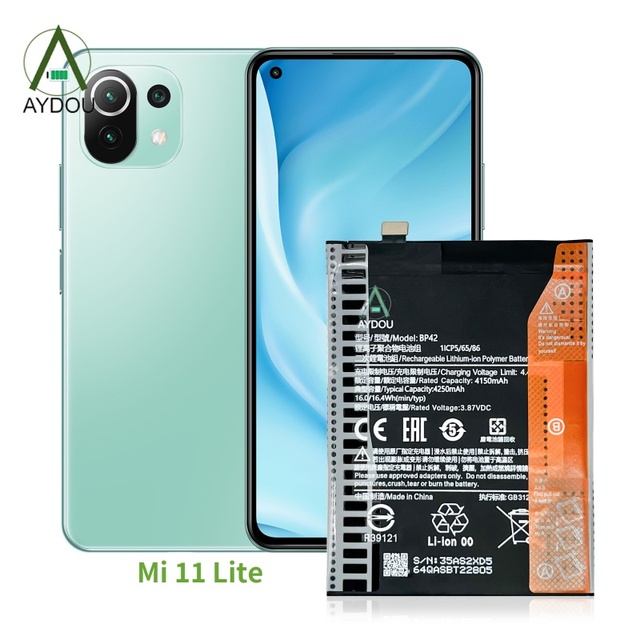 Li-Polymer Battery for BP42 Mi 11 Lite 4250mAh OEM in Stock AYDOU Black Made in China
