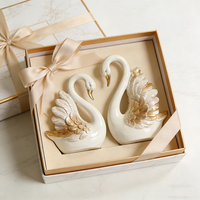 Statues d'animaux cygnes romantiques pour couple, décoration de mariage, sculpture en résine