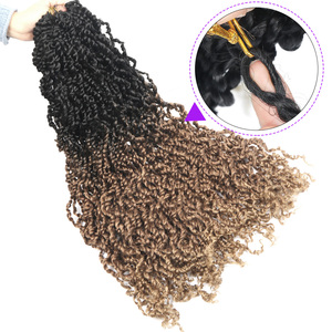 Tresses synthétiques au <span class=keywords><strong>Crochet</strong></span>, chevelure bouclée et douce avec Passion pre-bouclée, brune Blonde, ombré, coiffure sénégalaise - Product Image 2