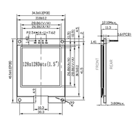 Module d'affichage OLED de 1,5 pouce, pilote SSD1327, interface I2C, écran matriciel 128x128 points