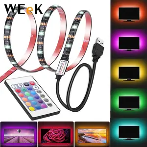 6,56 Ft Led impermeable franja de luz de fondo para 40-60 pulgadas de TV/PC/ordenador portátil/ordenador/sala de juegos accesorios de decoración y WL-USB24K-02