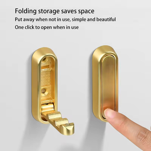 Hiện đại gấp móc treo tường kim loại tổ chức treo móc kẽm quần áo tường gấp ẩn hộ gia đình móc - Product Image 5