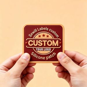 Custom 3D Embossed Oval Silicone Labels, Wash-Resistant Non-Fading Brand <b>Tags</b> for Clothing & <b>Bags</b> - Product Image 1