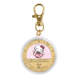 Grosir kustom gantungan kunci logam cincin keselamatan Hello Kitty gantungan kunci untuk pria desainer gantungan kunci produsen