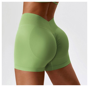 Pantalones cortos sin costuras para gimnasio para mujer, pantalones cortos de compresión con cintura trasera en V, pantalones cortos de Yoga para gimnasio sin costuras - Product Image 5