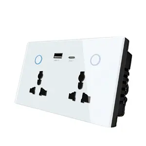 Universal Zwei-Gang-Doppelstecker in intelligenter intelligenter Steckdose USB+Typ C fernsteuerungs-Schaltschalter Steckdose mit Sprachteinwirkung