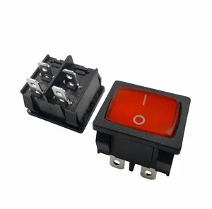 Test Switch T125 16A 4Pin 2Positions Red Lamp Rocker Switch For Equipment And Appliances ON-OFF