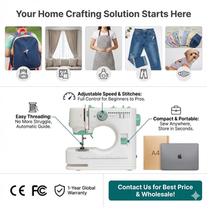 Máquina de Coser Doméstica Mini Ultimate de 12 Puntadas, Máquinas de Coser Eléctricas Portátiles para el Hogar, para Principiantes en la Confección de Ropa - Product Image 6