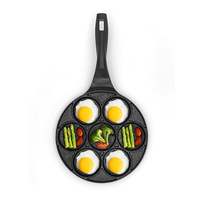 Poêle à frire à fond plat pour petit-déjeuner, idéale pour les œufs et les hamburgers, en aluminium, avec 7 trous, pour la cuisson – Offre Spéciale