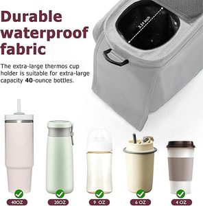Borsa da appendere al passeggino, borsa universale per passeggino con 2 portabicchieri isolati, organizer con tracolla e grande capacità - Product Image 5
