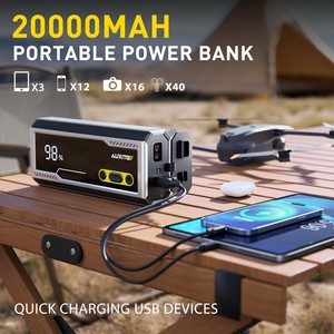 AUXITO T5 Démarreur de batterie portable 20000mAh 12V avec affichage numérique, chargeur de batterie de voiture avec sortie USB-A et pinces - Product Image 4
