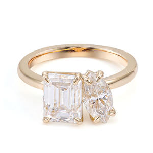 Fine Jewelry High Quality Engagement Wedding <strong>Ring</strong> 18k 14k 10k Solid Gold Emerald/Marquise Cut <strong>Moissanite</strong> Diamond <strong>Ring</strong> Women <strong>Men</strong> - Product Image 3
