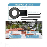 Chauffe-eau immergé en fonte d'aluminium pour poulets, chauffe-eau pour réservoir d'élevage, abreuvoir pour poulets d'hiver, dégivreur