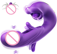 Vibromasseur 3-en-1 creux à battements pour point G, stimulation clitoridienne par léchage, morsure et claquement, jouet sexuel