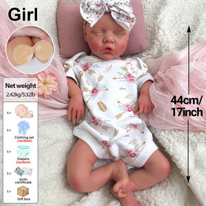 Boneka Bayi Balita Silikon Lukis Tangan Lembut 17 inci, Sentuhan Nyata 1:1, Silikon Solid Lembut Sepenuhnya, Bayi Baru Lahir dengan Pakaian - Product Image 3