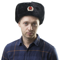 DDA2088-gorros cálidos para hombre y mujer, gorra gruesa de Ushanka con orejera de ciclismo, sombrero ruso con insignia de soldado soviético para exteriores, Invierno