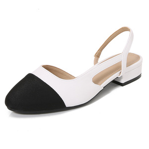 Sandales à talons bas françaises à bout pointu pour femmes, style européen et américain, grandes tailles, du 32 au <span class=keywords><strong>44</strong></span>, collection africaine 2026 - Product Image 1