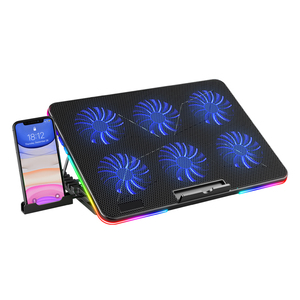 Coussin de refroidissement <span class=keywords><strong>pour</strong></span> <span class=keywords><strong>ordinateur</strong></span> <span class=keywords><strong>portable</strong></span> Great Roc Gaming avec <span class=keywords><strong>support</strong></span> <span class=keywords><strong>pour</strong></span> téléphone 6 ventilateurs de refroidissement coussin de refroidissement <span class=keywords><strong>pour</strong></span> <span class=keywords><strong>ordinateur</strong></span> <span class=keywords><strong>portable</strong></span> RGB coussin de refroidissement <span class=keywords><strong>pour</strong></span> ventilateur d'<span class=keywords><strong>ordinateur</strong></span> <span class=keywords><strong>portable</strong></span> 15.6 pouces - Product Image 4